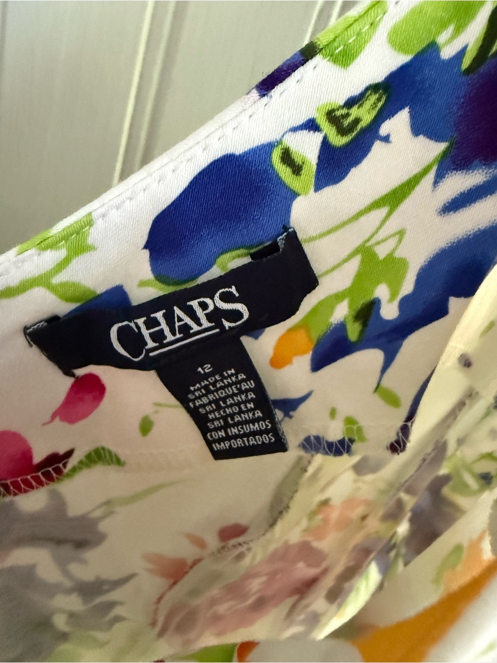 Floral V-Neck Cotton Summer Dress in White with Multicolor Bloom - Picture 3 of 6